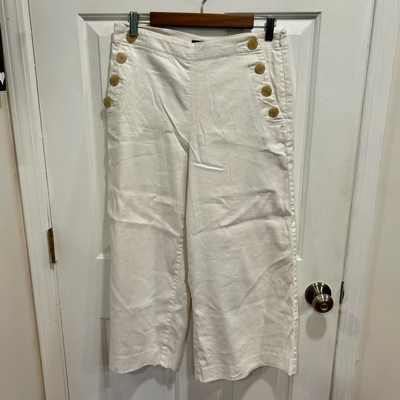 Ann Taylor Pants - Ann Taylor Sailor wide leg pants size 6 Linen blend
